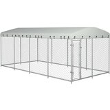 vidaXL Zunanji pasji boks s streho 8x4x2,3 m Cene