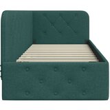 vidaXL Kotna postelja z vzglavjem Temno zelena 80 x 200 cm blago | Shoptok.si