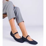 Gemre Black ballet flats with elastic and square toe Averina | Shoptok.si