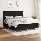 vidaXL Box spring postelja z vzmetnico črna 180x200 cm blago | Shoptok.si