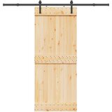 vidaXL Drsna vrata s kompletom vodil 85x210 cm trdna borovina | Shoptok.si