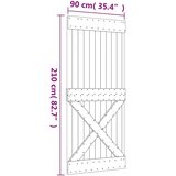  Drsna vrata s kompletom vodil 90x210 cm trdna borovina, (20804566) | Shoptok.si