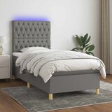  Krevet box spring s madracem LED tamnosivi 100x200 cm tkanina | shoptok.hr