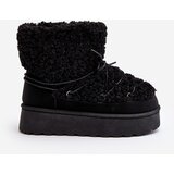 Boto Women's Lace-Up Snow Boots with Thick Sole Black Loso | Shoptok.si