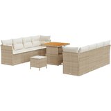 Set vrtne sofe od 11 dijelova s jastučićima bež poli ratan akacija 3-dijelni set vrtne blagovaonice s jastučićima bež poli rata | shoptok.hr