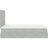  Okvir za krevet s madracima svjetlosivi 120x190 cm baršunasti | shoptok.hr