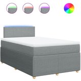 vidaXL Box spring postelja z vzmetnico svetlo siva 120x200 cm blago, (21292035) | Shoptok.si