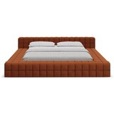 Makamii Oblazinjena zakonska postelja z letvenim dnom 140x200 cm v barvi terakote Akela – | Shoptok.si