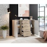 Boxxx komoda, bela, hrast sonoma | Shoptok.si