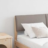 vidaXL Tapecirani uzglavlje Sivo-smeđa 135 cm Čvrsto borovo drvo | shoptok.hr