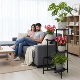springos metalni stalak za cvijeće s 5 razina, visina 78,5 cm, crni | shoptok.hr