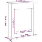 vidaXL Okvir za kamin siva sonoma 75x20x87,5 cm inženirski les | Shoptok.si