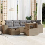  The Living Store Vrtna sedežna garnitura 7-delna z blazinami bež poli ratan - Vrtna Sedežna Garniture, (21458647) | Shoptok.si