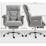  Uredska stolica nagibna podesiva po visini s naslonima za ruke osloncem za noge visokim naslonom 75 x 77 x 110-118 cm siva | shoptok.hr