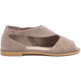 GOODIN Dark beige openwork flat sandals Cene