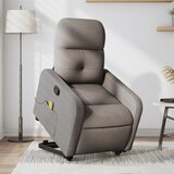 Maison Chic masažni naslanjač - Relax naslanjač s funkcijo vstajanja taupe blago, (22062301) | Shoptok.si