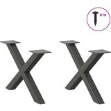  Noge za klubsko mizico v obliki črke X 2 kosa antracit 50 x (30-31) cm jeklo, (22123958) | Shoptok.si