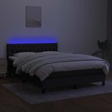  Krevet box spring s madracem LED crni 140x190 cm od tkanine | shoptok.hr