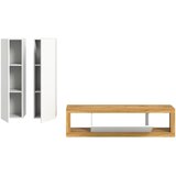 MID.YOU Dnevni Regal Tango, Barva Hrasta, Bela, 3-Delni | Shoptok.si