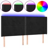 Maison Chic LED Posteljno vzglavje - Vzglavna omarica - Nočna omarica črno 163x16x118/128 cm žamet, (21708781) Cene