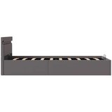  Hidraulični okvir za krevet od umjetne kože LED sivi 100x200 cm | shoptok.hr