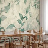 Foto tapeta - Watercolor Botanical Motif Delicate Green-Beige Leaves 343x256 Samoljepljiva | shoptok.hr