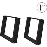 vidaXL noge kavne mizice u-oblika 2 kosa črna 70x(42-43)cm jeklo Cene