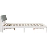  Okvir kreveta s uzglavljem Bijela i svijetlosiva 135 x 190 cm | shoptok.hr