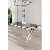 Hanah home Trpezarijski sto Vals Black Marble Chrome | ePonuda.com