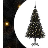 vidaXL Božično drevo med 150 LED z stojalom Črna 120 cm PVC | Shoptok.si