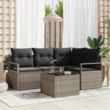 vidaXL 4 Dijelni Vrtni Kauč Set s Jastučićima Crni Poli Ratan | shoptok.hr