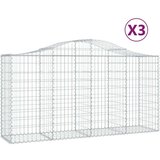  Lučne gabionske košare 3 kom 200x50x100/120cm pocinčano željezo | shoptok.hr