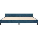  Posteljni okvir z vzglavjem temno moder 200x200 cm žamet, (20905866) | Shoptok.si