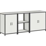 vidaXL Kuhinjski komplet za shranjevanje 3 pcs Bela 210 x 50 x 92 cm | Shoptok.si