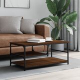 vidaXL Klubska mizica rjavi hrast 90x49x40 cm inženirski les Cene