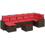  8-dijelni set vrtnih sofa s jastucima smeđi od poliratana | shoptok.hr