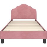  Otroški posteljni okvir z vznožjem Roza 90 x 200 cm Žamet, (5000104763) | Shoptok.si