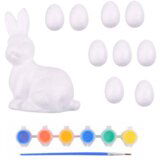 Easter Set Styrofoam Eggs 9pcs Bunny Figurine Paints | shoptok.hr