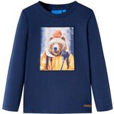vidaXL Otroška majica z dolgimi rokavi črtasta mornarska melange 140 | Shoptok.si