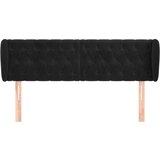  Vzglavje z ušesi črno 163x23x78/88 cm žamet, (20794178) | Shoptok.si
