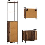  Set ormarića za kupaonicu 3 kom. Staro drvo 40 x 36 x 200 5 cm - Staro drvo Ormar s umivaonikom (2 vrata) + viseći ormar | shoptok.hr