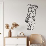 Wallxpert metalni zidni ukras 5296, geometrijska mapa Portugala, 30 x 60 cm, crni | Eponuda.com