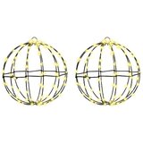 vidaXL Žogica med 192 LED 2 pcs Toplo bela 30 cm Kovina Cene