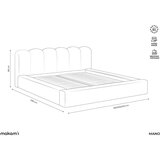 Makamii Tamno sivi tapecirani bračni krevet s prostorom za odlaganje s podnicom 160x200 cm Mano – | shoptok.hr