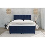 Ropez Tamno plavi tapecirani bračni krevet s prostorom za odlaganje 140x200 cm Flip – | shoptok.hr