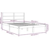  Za krevet od masivne borovine crni 140 x 200 cm | shoptok.hr