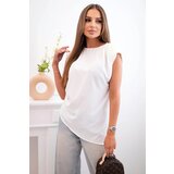 Kesi Włoski Elegant women's blouse with ruffles and asymmetrical cut ecru Cijene