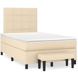 VidaXL Krevet box spring s madracem krem 120 x 190 cm od tkanine VidaXL Krevet box spring s madracem krem 120 x 190 cm od tkanine Slike