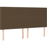Maison Chic Posteljno vzglavje - Vzglavna omarica 4 kosa temno rjav 90x5x78/88 cm blago, (22077341) Cene