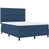 Krevet s opruga kutije s LED trakama Plava 140 x 200 cm tkanina | Eponuda.ba
